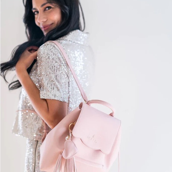 New with Tags Hollis Blush Mini Backpack Purse Bag Pink w/ Dusti Heart Keychain - Picture 5 of 7